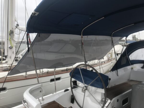 Bimini Mesh Side Panel for Oyster 495 by Dolphin Sails.