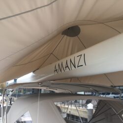 Oyster 885 Aft Overboom Peaked Tensile Awning
