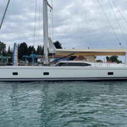 Overboom Peaked Tensile Awning for Oyster Yachts by Dolphin Sails