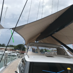 Oyster 595 Overboom Peaked Tensile Awning
