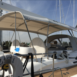 Oyster 565 Bimini cover by Dolphin Sails