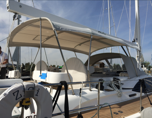 Oyster 565 Bimini cover by Dolphin Sails