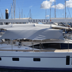 Bimini with Walk Under Sides for Oyster Yachts by Dolphin Sails.