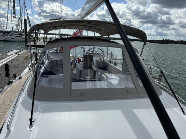 Oyster 495 Fixed Dyneema Strops & 1 Bimini Tensioner