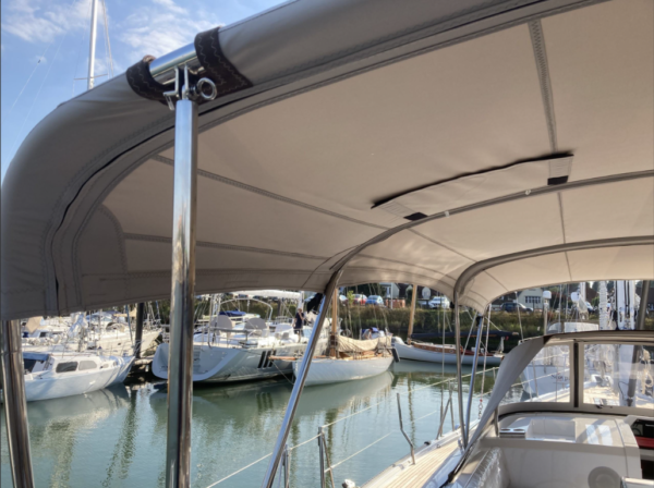 Standard Bimini for Oyster 495 by Designed by Dolphin Sails