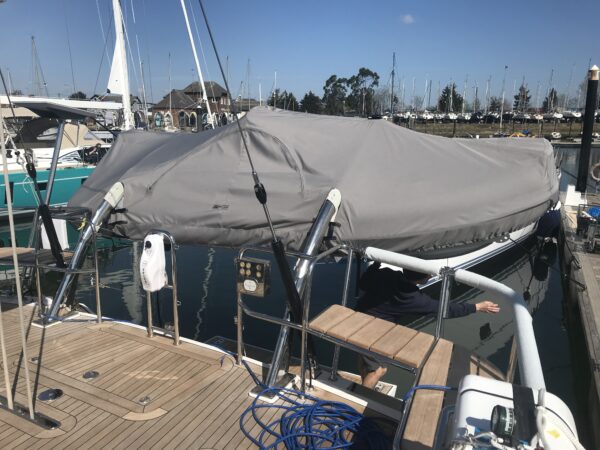 Oyster 675 Rib Cover on Davits by Dolphin Sails